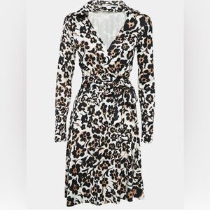 Diane Von Furstenberg White Floral Print Silk Dress